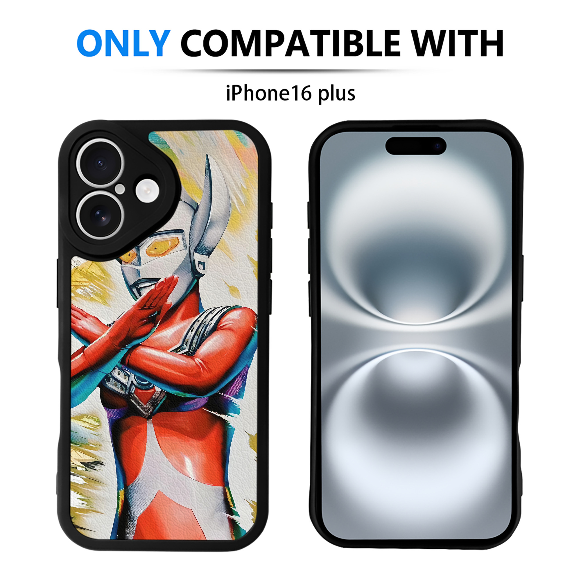 （画像用） ウルトラマン Ultraman 【iPhone 16シリーズ対応】シリコンスマホケース（レザー調） 材質：シリコン